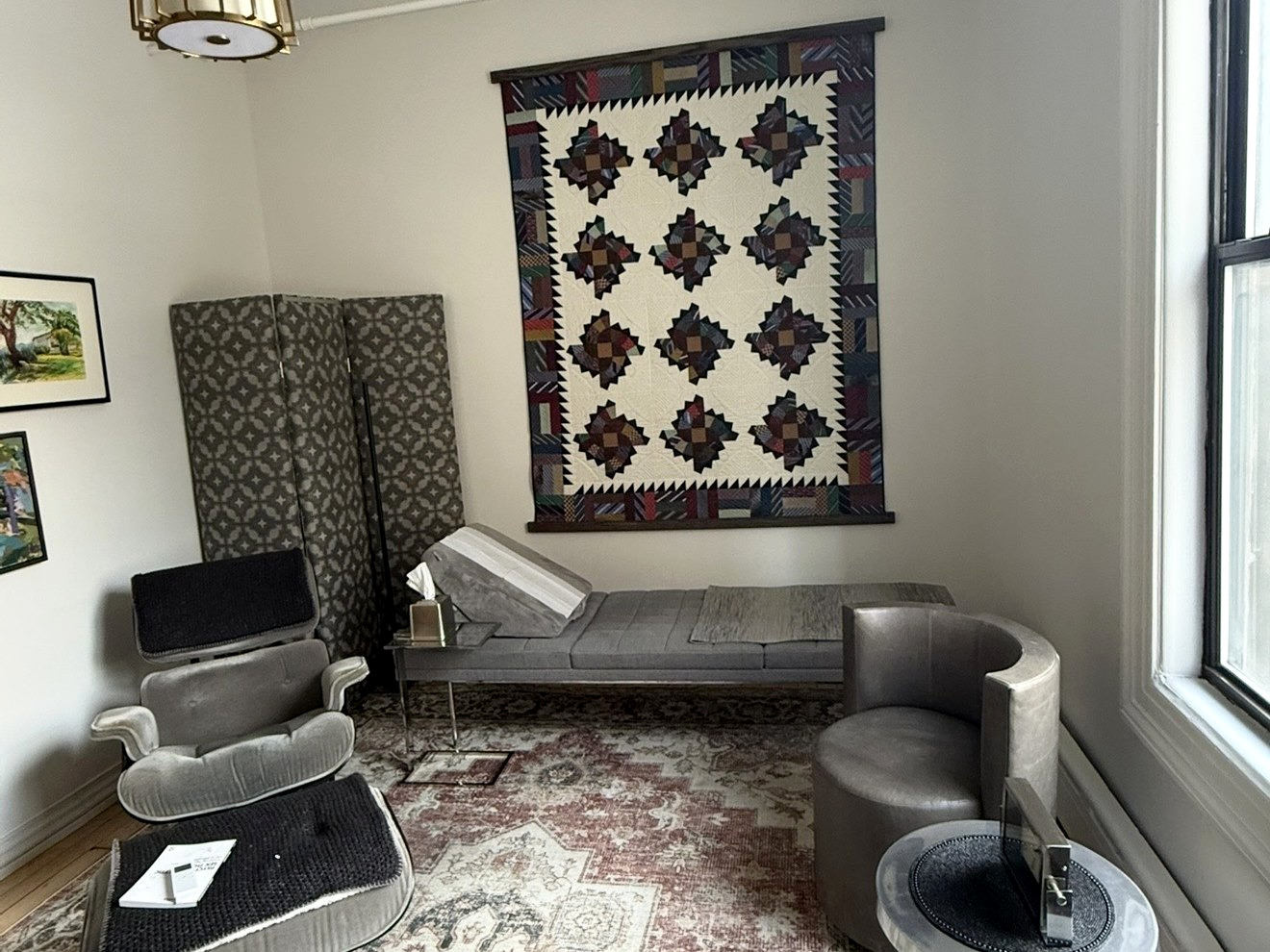 View of the actual psychoanalytic office